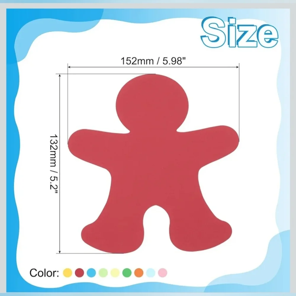 Nw 100pcs People Gingerbread Man Paper Decorations Window School Art Index Paper
